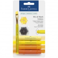 Акварельные мелки Faber-Castell Gelatos® 121801 Yellow 4 цвета + кисточка+штамп