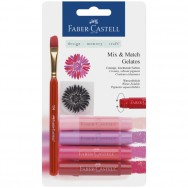 Акварельные мелки Faber-Castell Gelatos® 121802 RED 4 цвета + кисточка+штамп