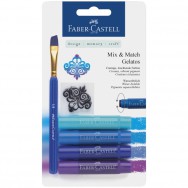Акварельные мелки Faber-Castell Gelatos® 121803 BLUE 4 цвета + кисточка+штамп
