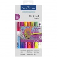 Акварельные мелки Faber-Castell Gelatos® 121813 BRIGHTS 12 цветов + кисточка+ 2 растушевки