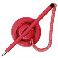 Ручка шариковая на подставке Economix 10118-03 "Post Pen" синяя, корпус красный, на пластиковой пружине