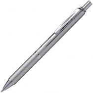 Ручка гелевая Pentel Sterling EnerGel "BL407M-A" автоматическая, черная, серебристый металлик, 0,7мм