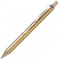 Ручка гелевая Pentel Sterling EnerGel "BL407X-A" автоматическая, черная, золотой металлик, 0,7мм