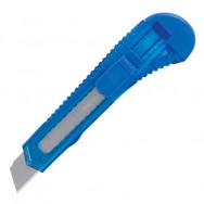 Нож канцелярский 18мм BuroMax 4646 пластиковый прозрачный корпус, механический фиксатор