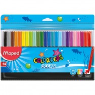 Фломастеры 24 цвета MAPED "Colour Peps  Ocean" 2.0мм, в полиэтиленовом футляре MP.845722