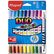 Фломастеры 20 цвета MAPED "Colour Peps Duo" 4.75мм, двухсторонние, в полиэтиленовом футляре MP.847010