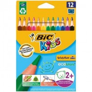 Карандаши  цветные 12 цветов BIC Kids Evolution Triangle трехгранные, 8297356