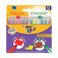 Фломастеры 12 цветов BIC Kids Mini Colour & Create 6 обычных+ 6 специальных цветов, 892221