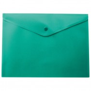 Папка на кнопке A4 BuroMax 3925-04 зеленая, матовая непрозрачная, пластик 170мкм