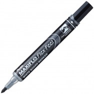 Маркер для досок Pentel MAXIFLO FLEX FEEL MWL5SBF-AX черный, 1-5мм, с подкачкой чернил