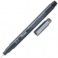 Ручка линер Pentel POINTLINER S20P-01A черный, 0,1мм