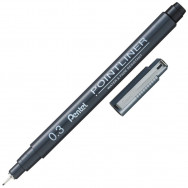 Ручка линер Pentel POINTLINER S20P-03A черный, 0,3мм