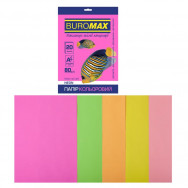 Бумага офисная цветная BuroMax NEON A4/ 80г/м2 набор 5 цветов, 20л, BM.BM.2721520-99