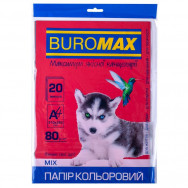 Бумага офисная цветная BuroMax DARK+NEON, A4/ 80г/м2 набор 10 цветов, 20л, BM.2721020-99