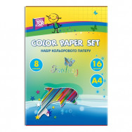 Бумага цветная набор A4 Cool for School CF05280 "CFS" 16л, 8цветов