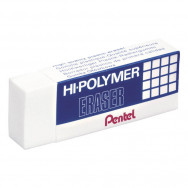 Ластик  Pentel Hi-Polymer ZEH03 белый высокополимерный, в защитной упаковке, 35X16X11.5мм
