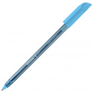 Ручка шариковая Schneider VIZZ F голубая, масляная, полупрозрачный голубой корпус, 0,5мм, S102110