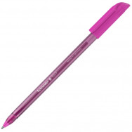 Ручка шариковая Schneider VIZZ F розовая, масляная, полупрозрачный розовый корпус, 0,5мм, S102109