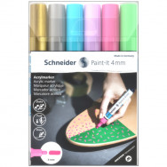 Маркер акриловый Schneider Paint-it 310 Wallet Set 2 набор 6 цветов, 2мм, S120196