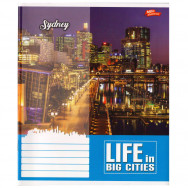 Тетрадь B5 24л линия МЗ 24-18В-2600Л "Life in Big Cities", ассорти 4 дизайна