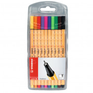 Ручка линер Stabilo point 8810 набор 10 цветов, 0,4мм