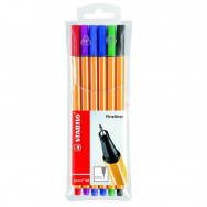 Ручка линер Stabilo point 8806 набор 6 цветов, 0,4мм
