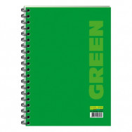 Тетрадь  на спир. A4  80л "Графика" COLOR зеленый, верт., клетка, 4отв, перф. КВ4480-001