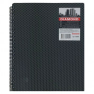 Тетрадь  на спир. B5  80л "Графика" DIAMOND черный, клетка, пласт.обл., ТВ5380-919
