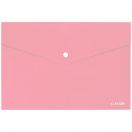 Папка на кнопке A4 Economix 31301-89 пастельная розовая, непрозрачная глянцевая, пластик 180мкм