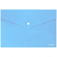 Папка на кнопке A4 Economix 31301-82 пастельная голубая, непрозрачная глянцевая, пластик 180мкм