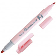 Маркер текстовыделитель Pentel Illumina FLEX Pastel пастельный розовый, двусторонний, 1-3,5мм, SLW11P-PE