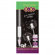 Ручка гелевая  ZiBi 2208-12 BLACK PAPER белая, ART Line, 0,7мм