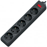 Сетевой фильтр 1,8м Defender ES 5 розеток, черный, выключатель/предохранитель
