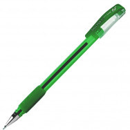 Ручка шариковая TIANJIAO TY-501P зеленая, масляная, резиновый грип, 1,0мм