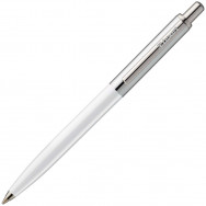 Ручка шариковая LUXOR STAR 1123 синяя, корпус белый, хромированный колпачок и отделка, 1,0мм