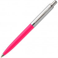 Ручка шариковая LUXOR STAR 1124 синяя, корпус розовый, хромированный колпачок и отделка, 1,0мм