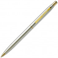 Ручка шариковая LUXOR STERLING 1115 синяя, брашированная сталь с золотыми вставками, 1,0мм