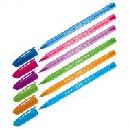 Ручка шариковая LUXOR IncGlide ICY 16702 синяя, трехграный корпус ассорти, 0,7мм