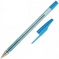 Ручка шариковая BEIFA AA927-BL синяя, прозрачный синий корпус, 0,7мм
