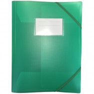 Папка на резинках A4 Optima 35699-04 зеленая, с карманом для индекса, пластик  500мкм