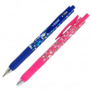 Ручка шариковая VINSON 520 BUTTERFLY автоматическая, синяя, масляная, корпус ассорти, 0.7мм