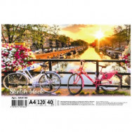 Альбом для рисования 40л 120г/м2 A4 на пружине "Графика" Амстердам, обложка ассорти, АА4140