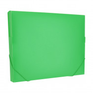 Папка-бокс A4 Optima 35616-04 30мм, зеленая, на рез., пластик 700мкм