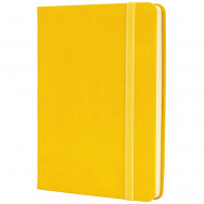 Блокнот деловой А6 128л Optima 20386-05 SQUARE желтый, твердая обложка, на резинке, линия