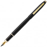 Ручка перьевая LUXOR STERLING 8211 черный матовый корпус с золотыми вставками, перо из иридия