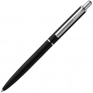 Ручка шариковая LUXOR COSMIC 1152 синяя, матовый черный корпус, хромированные вставки, 1,0мм