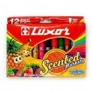 Фломастеры 12цветов LUXOR SCENTED 3065 2.0мм, с фруктовыми запахами, в картонной коробке