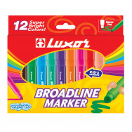 Фломастеры 12цветов LUXOR BROADLINE MARKER 6180 3.0мм, в картонной коробке