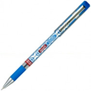 Ручка шариковая LUXOR Uniflo 19302 синяя, масляная, резиновый грип, 0,7мм