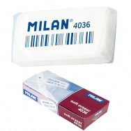 Ластик  Milan CNM4036 гибкий каучуковый, белый, в индивидуальной упаковке, 39х20х8мм